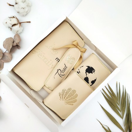 Box voyage, beige, noir et...