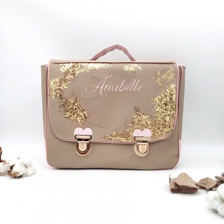 Cartable all glitter taupe,...
