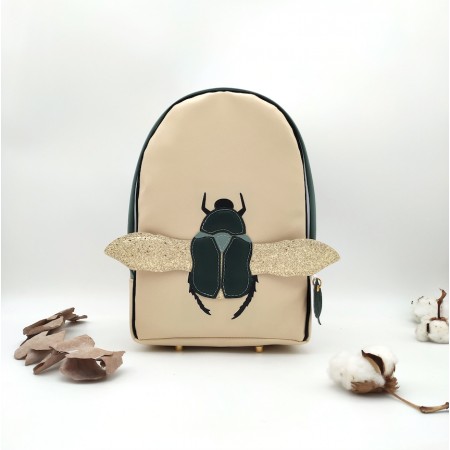 Sac à dos scarabée personnalisé pour enfant en cuir végane - Les P’tits Génies