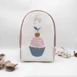 Sac à dos cupcake personnalisé pour enfant en cuir végane - Les P’tits Génies