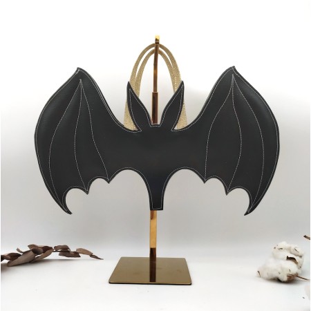 Sac à bonbon chauve souris, en cuir végane pour Halloween